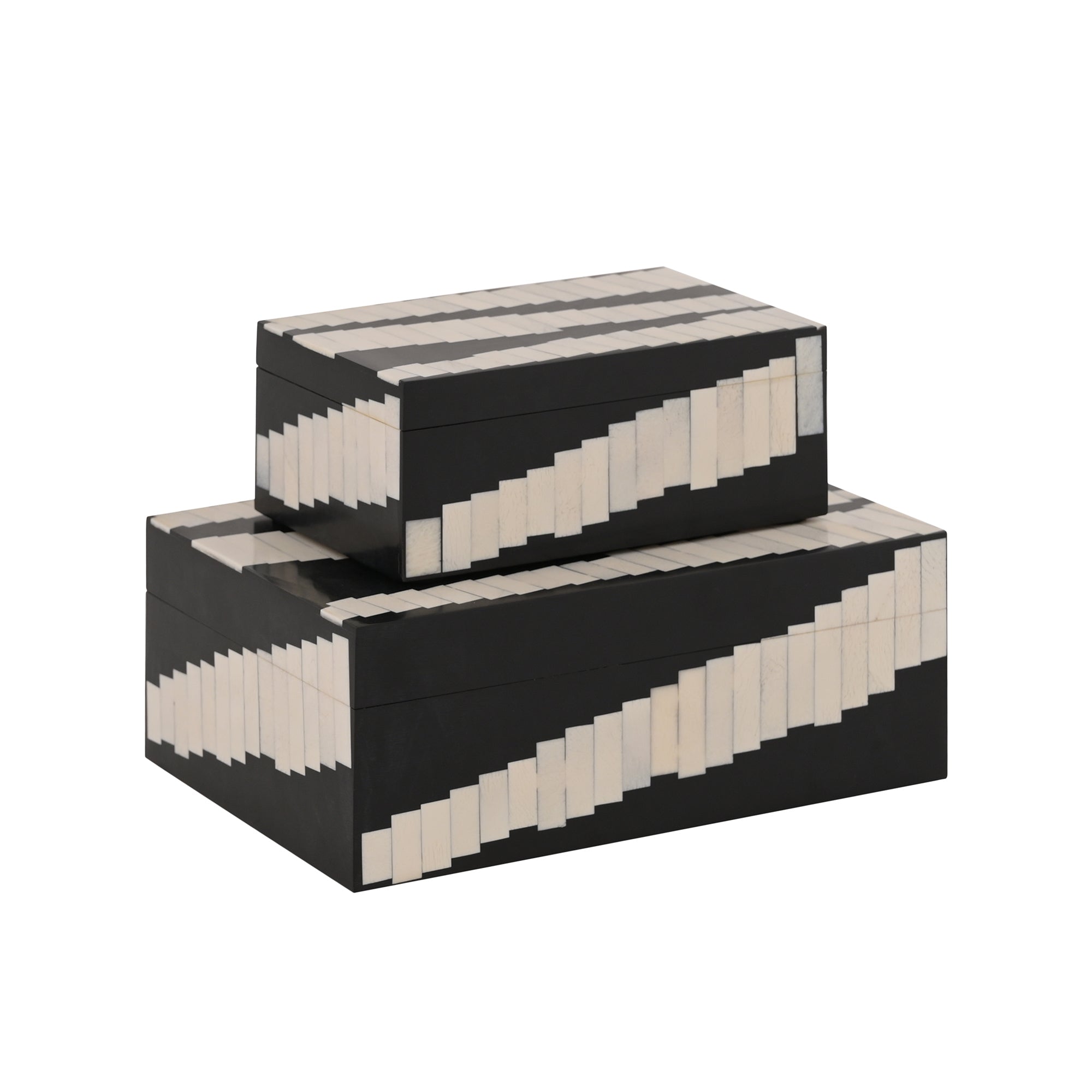 AC-317838-BK_001 Kamari Rectangular Resin Inlay Nesting Box, Set of 2 - Image 1