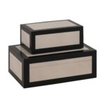 Alba Rectangular Resin Inlay Nesting Box, Set of 2