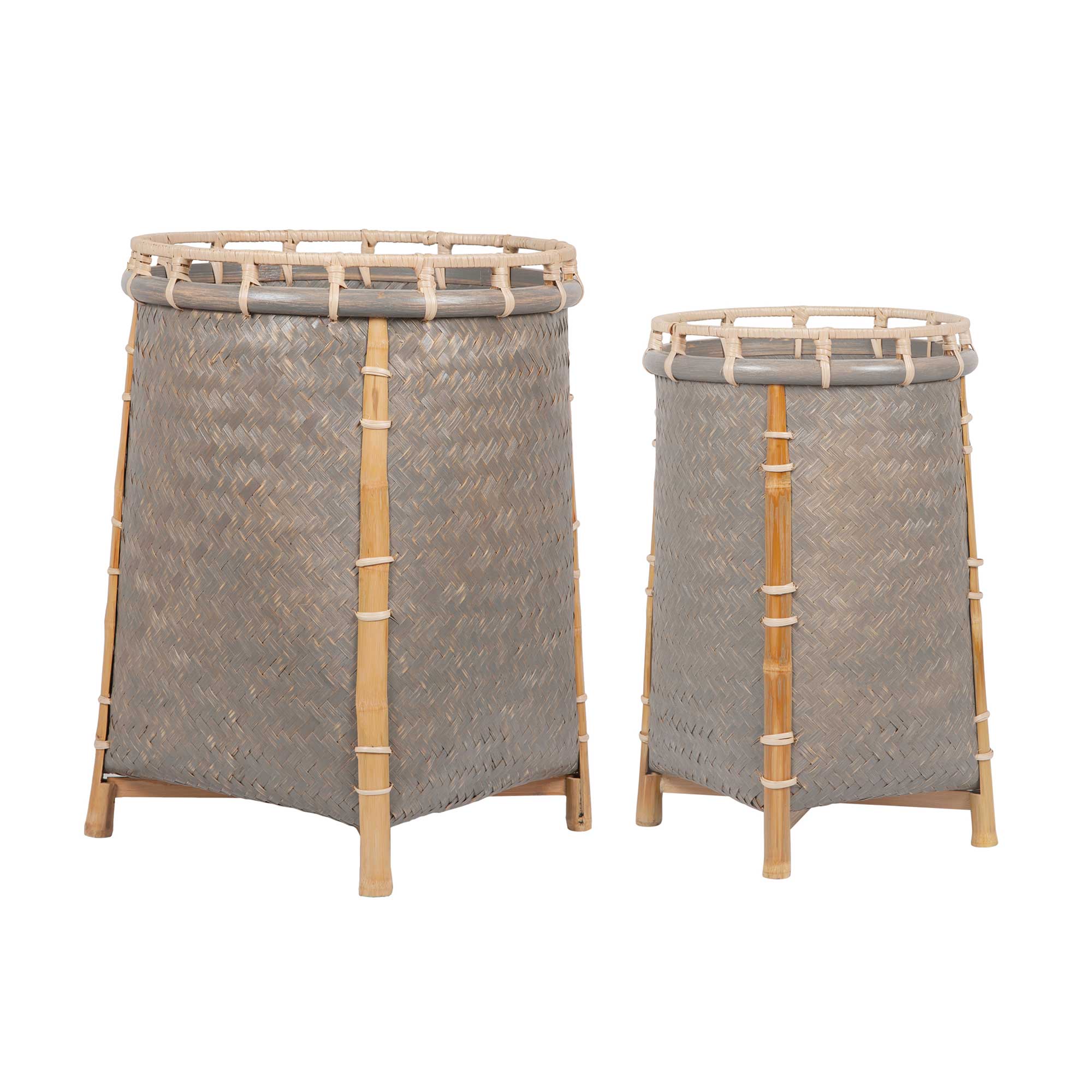 AC-51926-GW-SET_001 Luz Round Handwoven Rattan Storage Basket, Set of 2 - Image 1