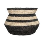 Striped Woven Seagrass Storage Basket - Image 4