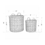 Moana Handwoven Rattan Storage Basket, Set of 2 - Image 9