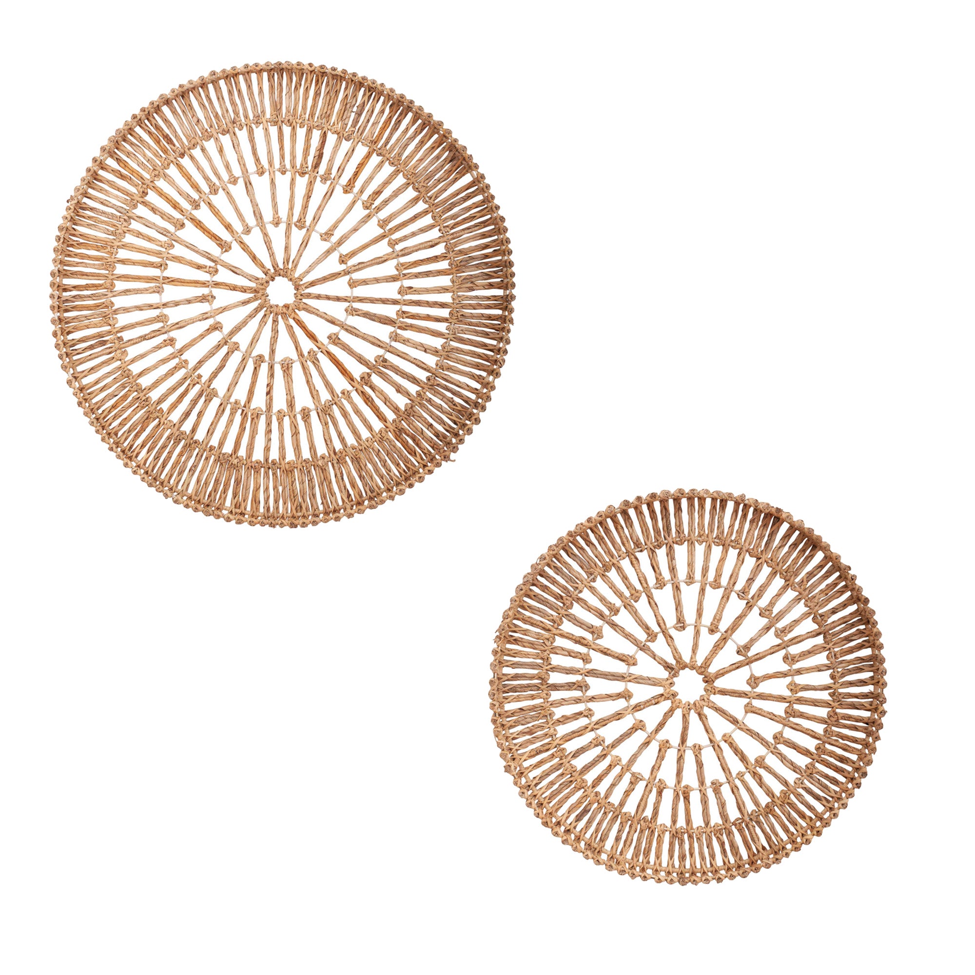 AD-70925-SET_001 Ken Round Handwoven Abaca Wall Decor, Set of 2 - Image 1