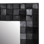 Block Rectangular Recycled Wood Wall Mirror - Image 3
