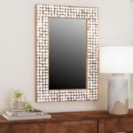 Mila Rectangular Recycled Coconut Shell Wall Mirror - Image 2