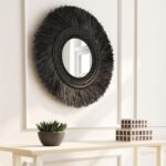 Braided Round Woven Seagrass Wall Mirror, 30"