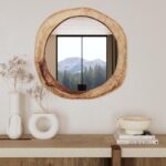 Victor Live Edge Solid Saur Wood Wall Mirror - Image 2