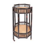 Amelia Rattan Bar Cart with Shelf - Image 3