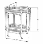 Amelia Rattan Bar Cart with Shelf - Image 7