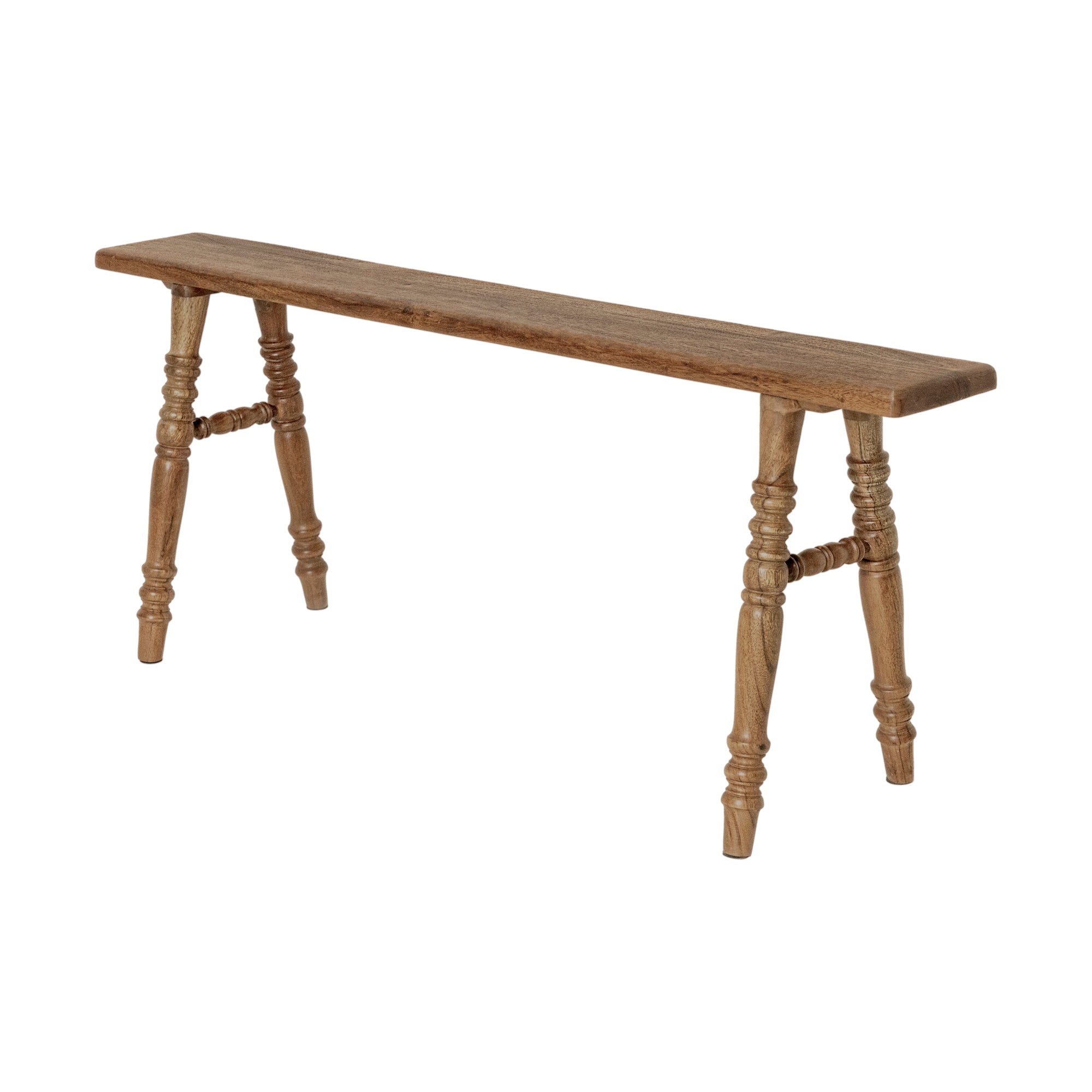 BN-321650-NR_001 Ember Narrow Solid Wood Turned-Leg Bench - Image 1