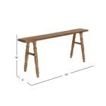 Ember Narrow Solid Wood Turned-Leg Bench - Image 6