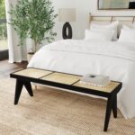 Franco Woven Cane Solid Wood Bench - Image 2