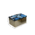 Ava Gold Metal and Agate Box, Set of 2 - Image 9
