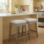 Harlow Upholstered Backless Counter Stool, Set of 2
