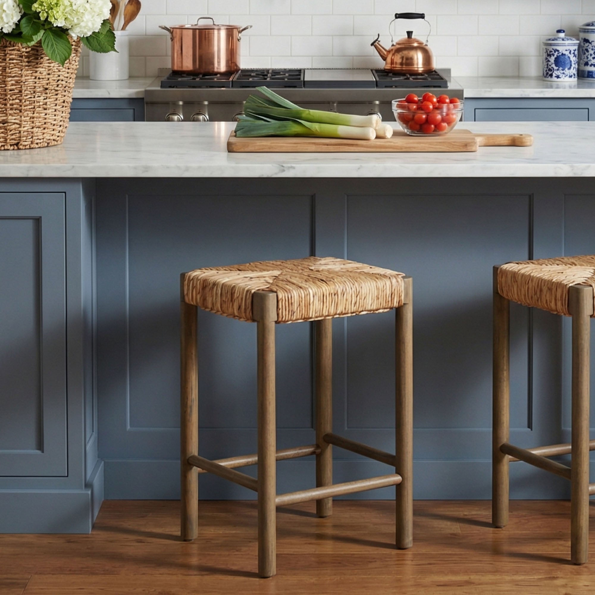 CS-73342-MBR-002-ALL3D Cruz Banana Leaf Rush Counter Stool, Set of 2 - Image 1