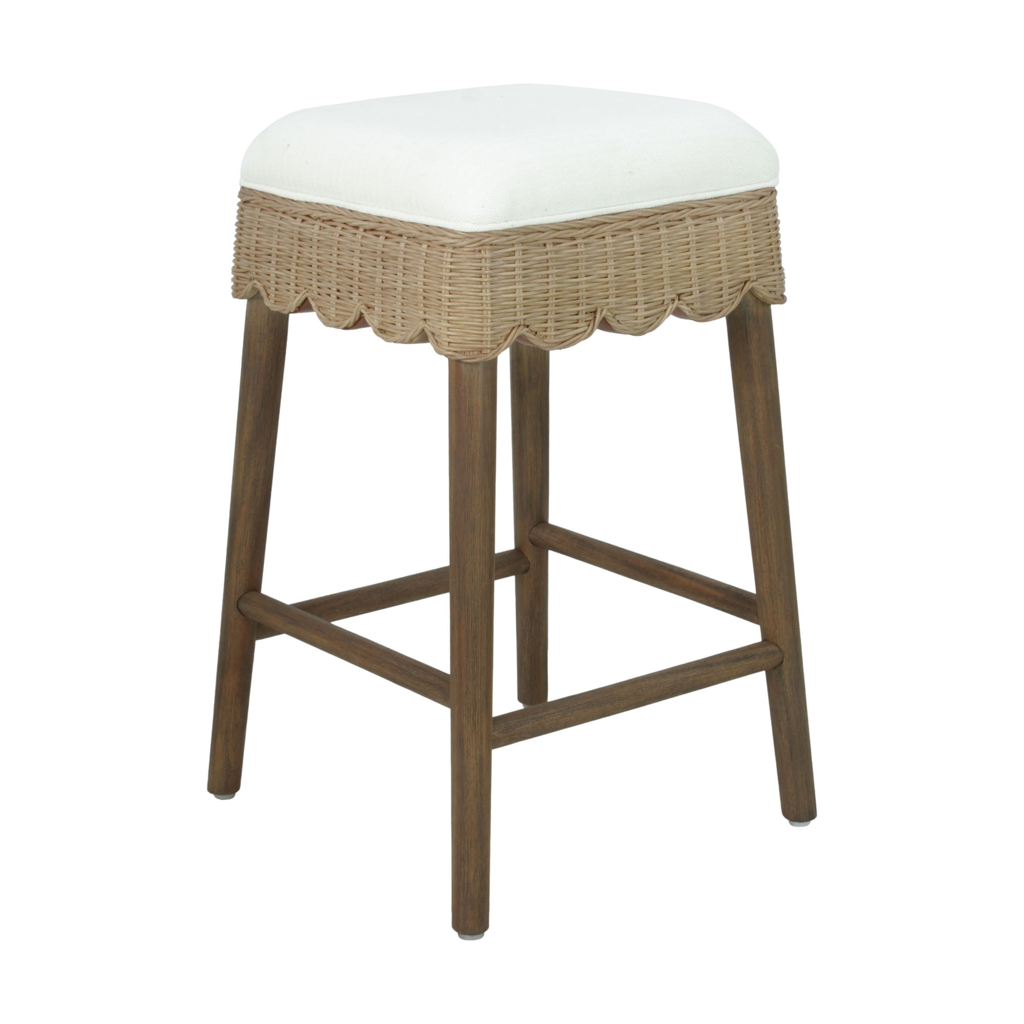 CS-73564-MBR_001 Maris Scalloped Rattan Counter Stool, Set of 2 - Image 1