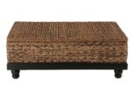 Delilah Handwoven Abaca and Mahogany Storage Coffee Table - Image 9