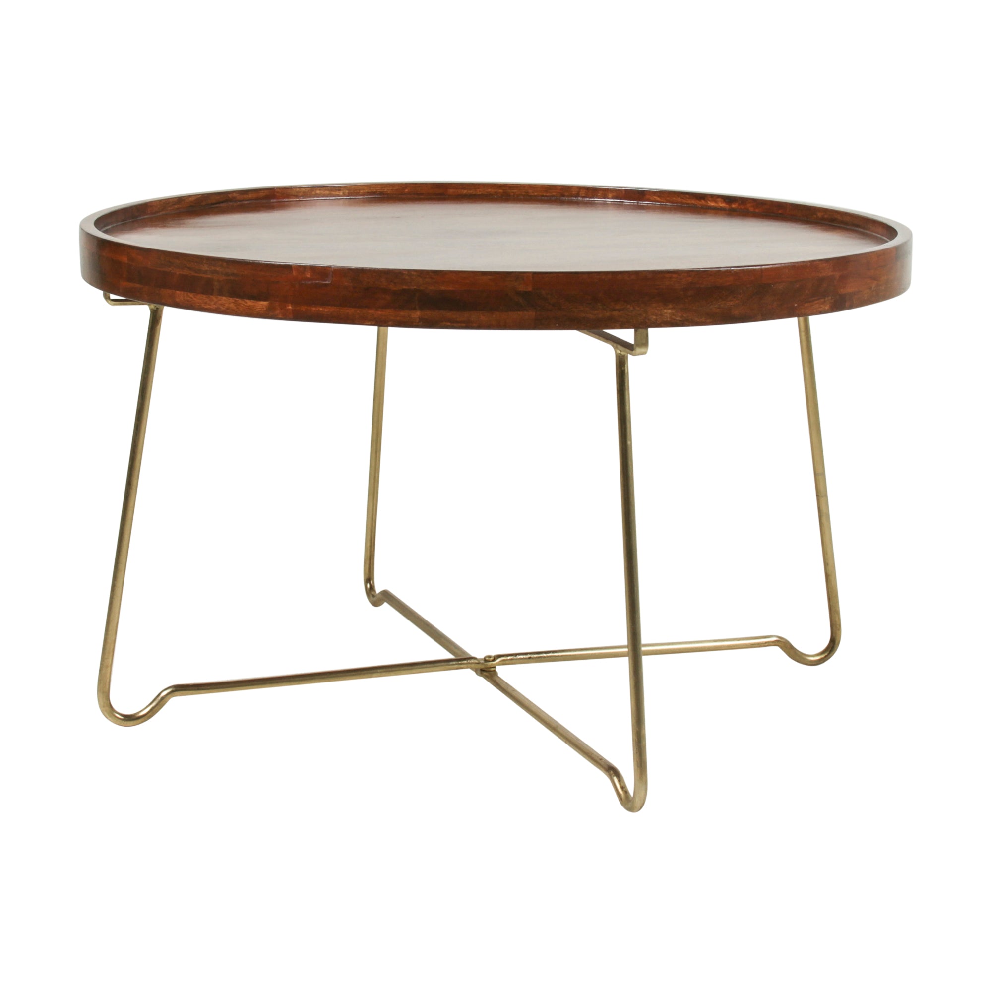 CT-3183030-NTGD_001_1_347b8c16-f851-4e53-92ac-c2afef6ee25e Aria Round Solid Mango Wood Tray Top Coffee Table with Gold Iron Legs - Image 1