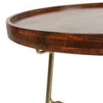 Aria Round Solid Mango Wood Tray Top Coffee Table with Gold Iron Legs - Image 4