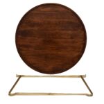 Aria Round Solid Mango Wood Tray Top Coffee Table with Gold Iron Legs - Image 5
