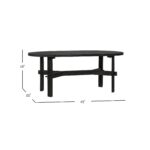 Acacia Oval Solid Wood Coffee Table - Image 11