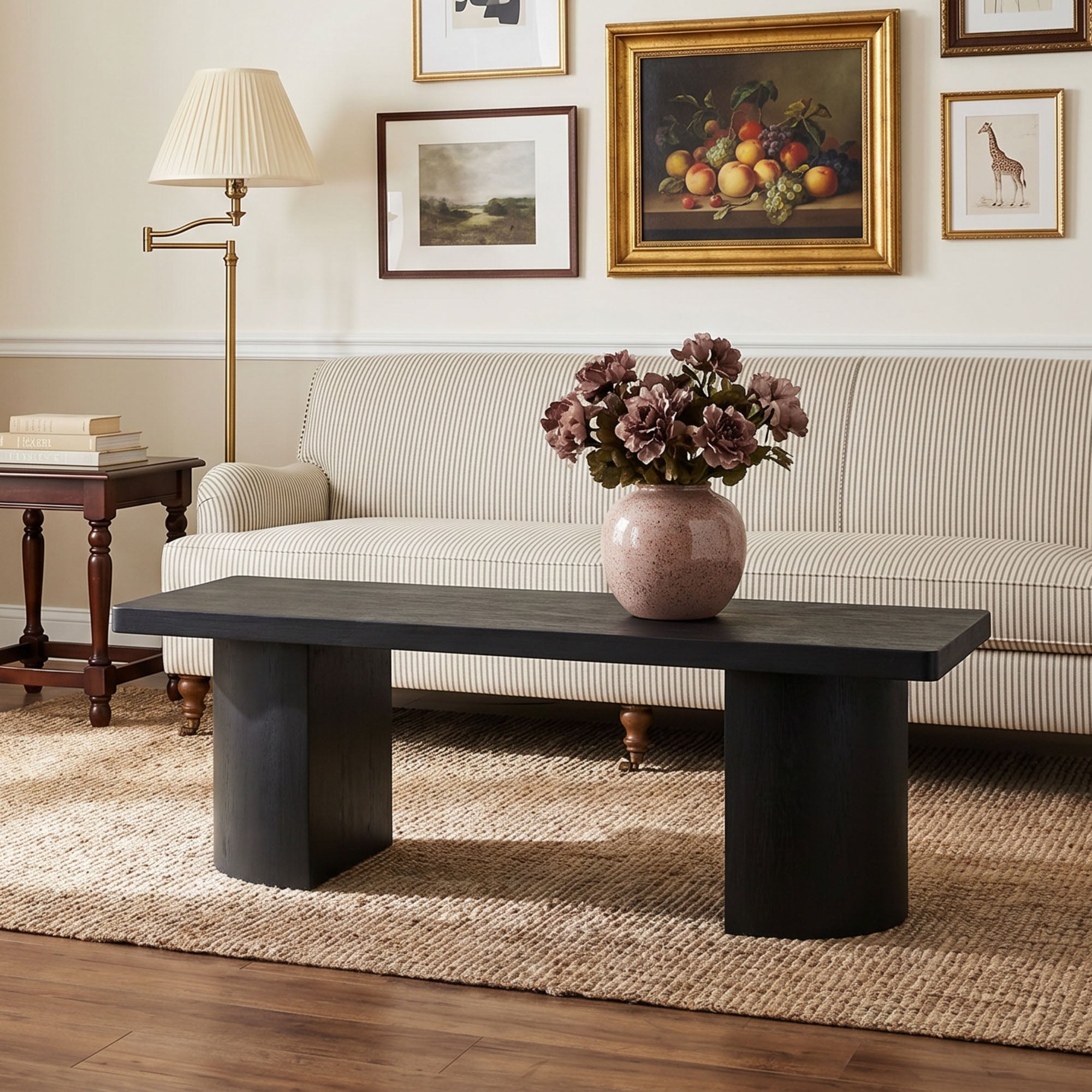 CT-325121-MB-V2-002-ALL3D Half Moon Curved Solid Mango Wood Coffee Table - Image 1