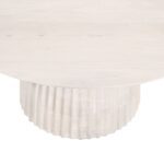 Clara Solid Mango Wood Coffee Table with Scalloped Base - Image 4