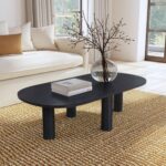 Kali Oval Solid Wood Coffee Table with Round Turned Legs