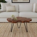 Skylar Live Edge Solid Teak Wood Coffee Table - Image 2