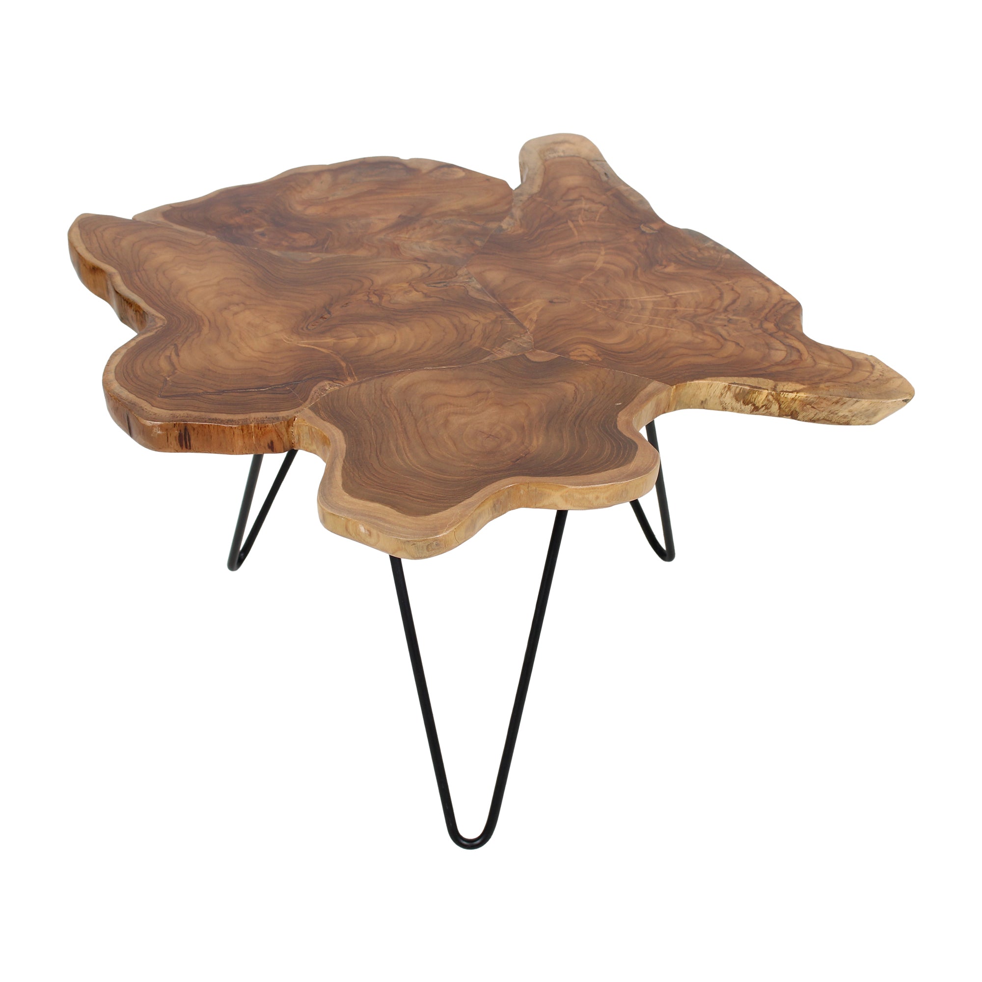 CT-7005-NT_001 Skylar Live Edge Solid Teak Wood Coffee Table - Image 1