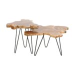 Skylar Live Edge Solid Teak Wood Coffee Table - Image 8