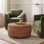 Abella Round Handwoven Abaca Coffee Table - Image 2