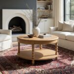 Elanor Round Turned Leg Coffee Table With Shelf - Image 2