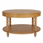 Elanor Round Turned Leg Coffee Table With Shelf - Image 5