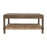 Asura Bayur Wood Coffee Table with Woven Rush Shelf - Image 5