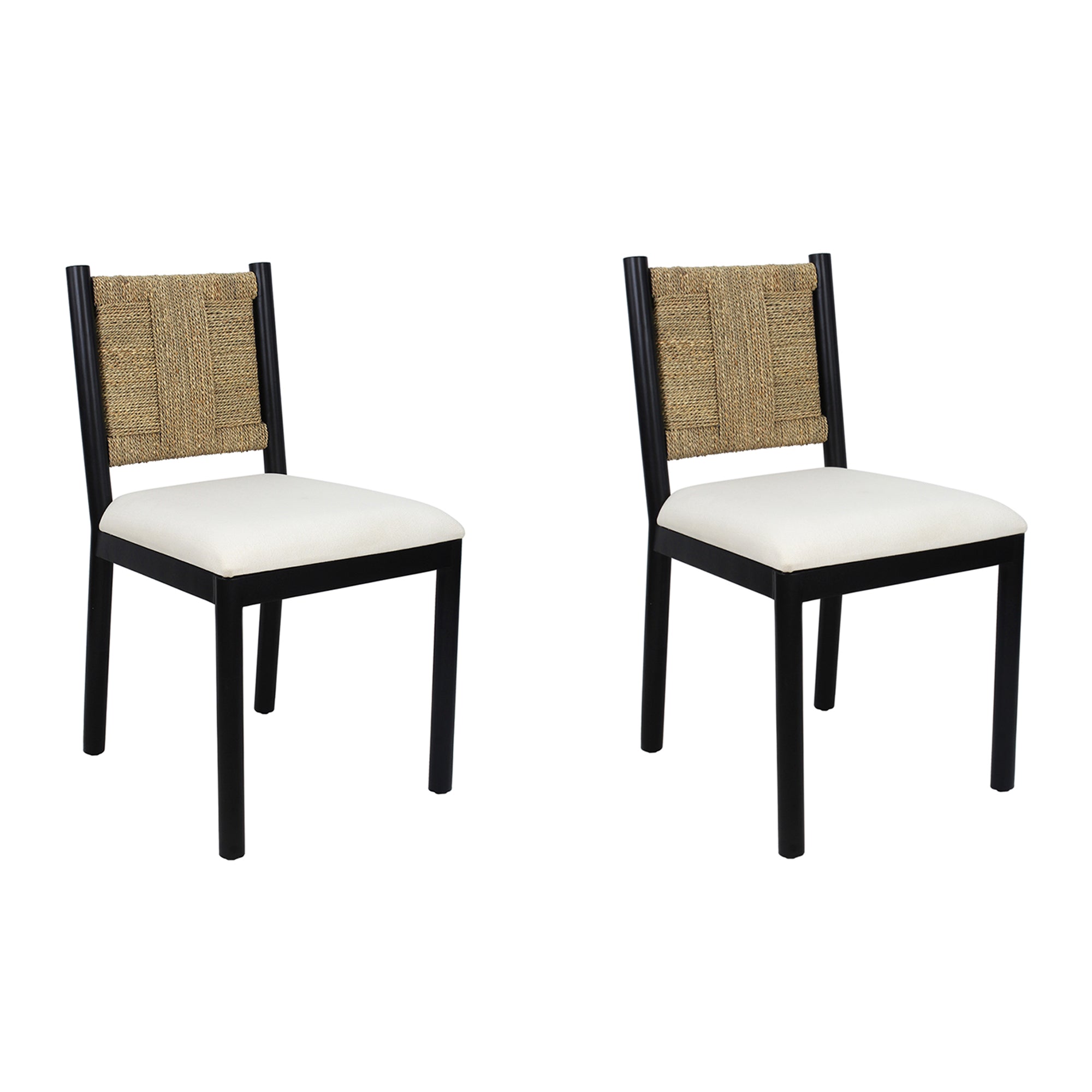 DC-73295-BK_001 Kauai Woven Seagrass Dining Chair, Set of 2 - Image 1