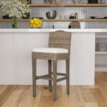 Duvall Handwoven Rattan and Teak Accent Stool - Image 2