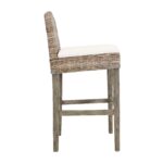 Duvall Handwoven Rattan and Teak Accent Stool - Image 9