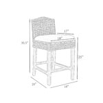 Duvall Handwoven Rattan and Teak Accent Stool - Image 11