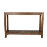 Petter Rectangular Solid Mindi Wood Console Table with Shelf - Image 10