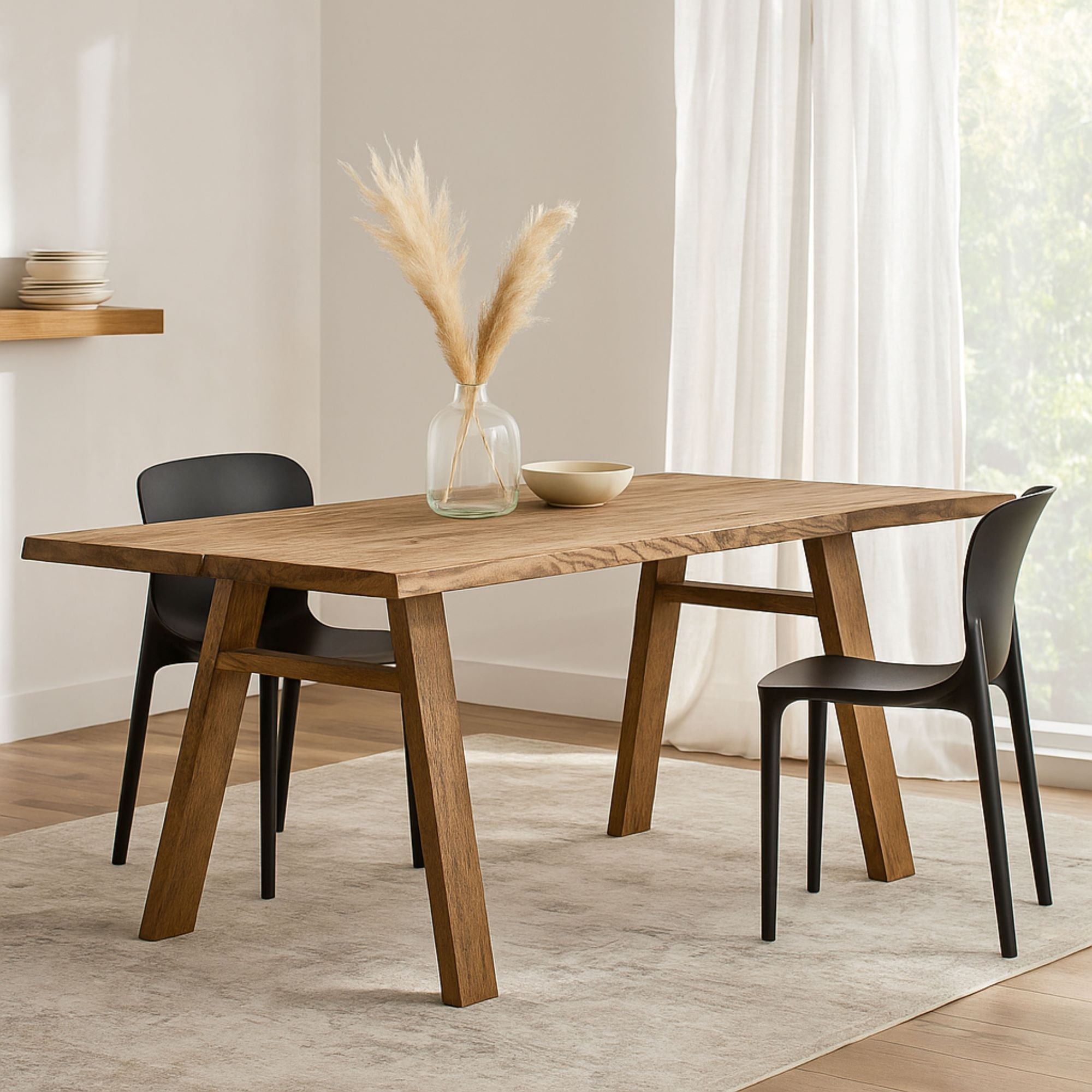 DT-53400-BR-002-ALL3D Reese Live Edge Solid Wood Dining Table, 87" - Image 1