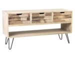 Levi Solid Wood 3-Drawer Storage Console Table
