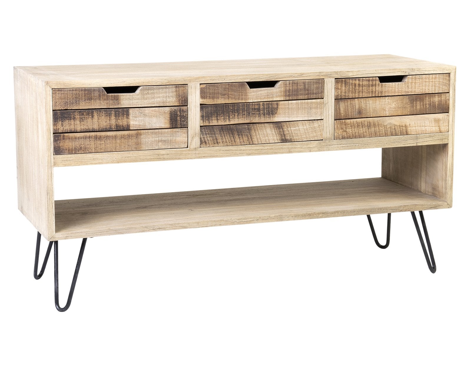 GD-69612 Levi Solid Wood 3-Drawer Storage Console Table - Image 1