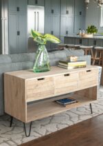 Levi Solid Wood 3-Drawer Storage Console Table - Image 2