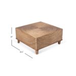 Naomi Square Handwoven Abaca Coffee Table - Image 9
