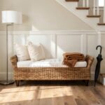 Naomi Handwoven Abaca Upholstered Bench - Image 2