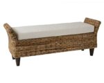 Naomi Handwoven Abaca Upholstered Bench