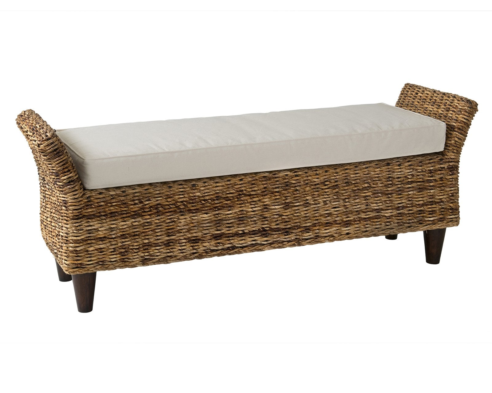 JV-FR205-WF Naomi Handwoven Abaca Upholstered Bench - Image 1