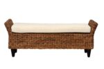 Naomi Handwoven Abaca Upholstered Bench - Image 4
