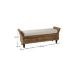 Naomi Handwoven Abaca Upholstered Bench - Image 7