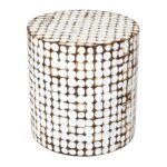 Mila Round Recycled Coconut Shell Accent Table - Image 2